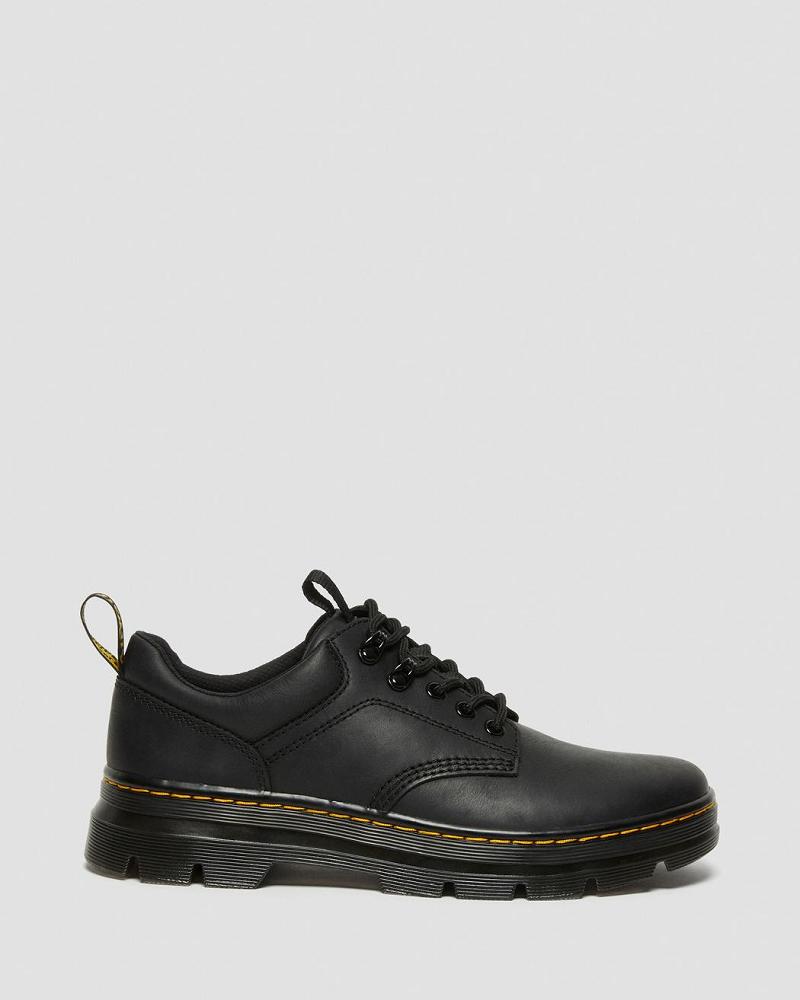 Black Men's Dr Martens Reeder Wyoming Leather Casual Shoes | CA 478EBC